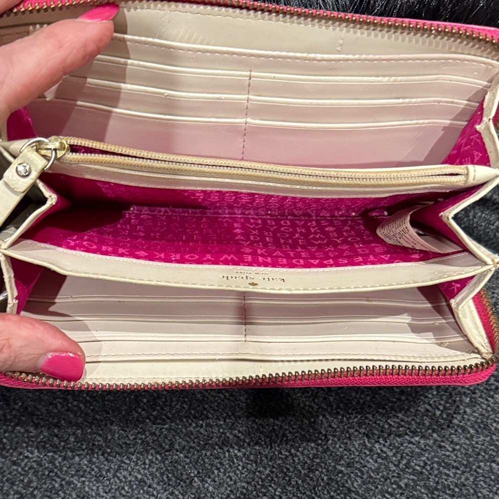 kate spade Pink Geometric Zip-Around Wallet - Picture 7 of 9